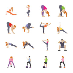 Routine Exercises Flat Icons 