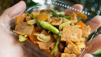 Capjay. Indonesian food. Consists of fresh vegetables, eggs and chicken meat with a very delicious flavor