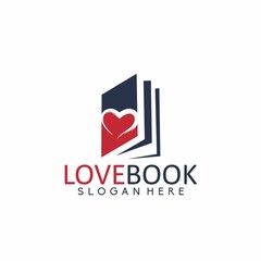 Love Book Logo Template Design Vector, Emblem, Concept Design, Creative Symbol, Icon