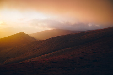 wonderful  sunset in the mountains