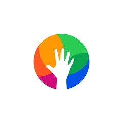 Creative Modern Colorful Hand Logo Design Template