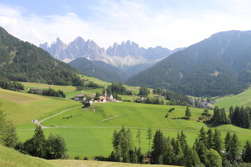 Fototapeta na wymiar Santa magdalena dolomites, Dolomites, Alps. Italy alps, 