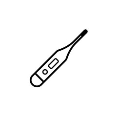 Oral thermometer outline icon. Clipart image isolated on white background