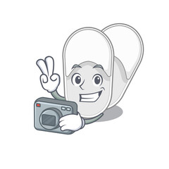a professional photographer hotel slippers cartoon picture working with camera