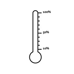 Blank percentage thermometer icon. Clipart image isolated on white background