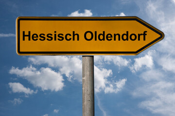Obraz premium Wegweiser Hessisch Oldendorf