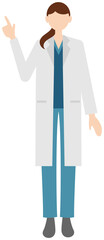 Vector image of a female doctor in in the white coat
