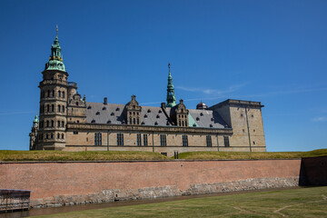 Kronborg castle in denmark with blue sky