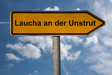 Wegweiser Laucha an der Unstrut