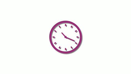 3d pink dark clock icon,Clock animation,counting down clock icon,pink clock