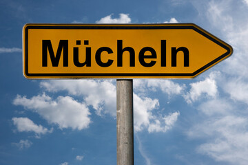 Obraz premium Wegweiser Mücheln
