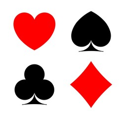 Card symbols. Pocker ace sign. Casino four silhouette. Vector illustration