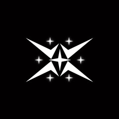 Vector Sparkling logo design. Vector illustration. M logo design