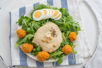 Buddha bowl. Vegan rice and vegetables salad.