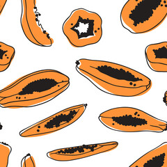 Hand drawn stylish fruit and vegetable. Vector artistic drawing fresh organic food. Summer illustration vegan ingrediens for smoothies