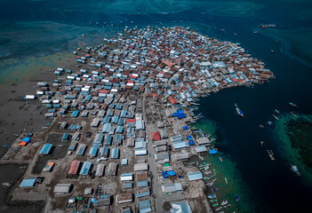 Aerial of Bungin Island is the most populous island in the world