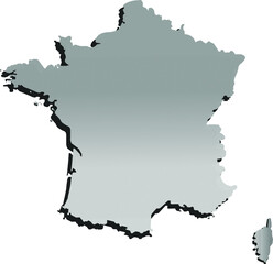 France map gray outline vector