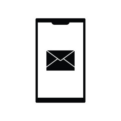 mail, E mail black icon, concept illustration, vector flat symbol, glyph sign. Envelope Mail Icon. eps 10