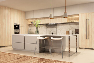 modern kitchen interior with kitchen