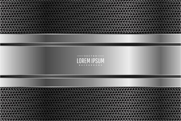  Metal background gray with carbon fiber dark space vector illustration	