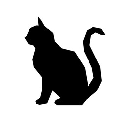 Black silhouette of cat dark wild vector