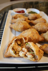 fried vegetable Samosa south Asian delicacy famous around the world
