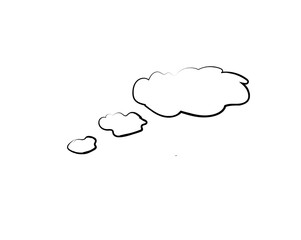 Vector thought bubbles clouds by black ink pen
