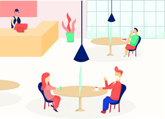 physical distancing. social distancing concept in restaurant. new normal