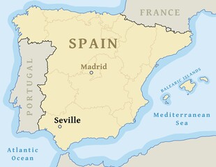 Obraz premium Seville map location