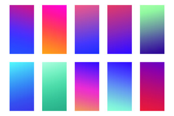 Naklejka premium Colorful vector blurred gradient textures. Background for Social media post, wallpaper, mobile app, screen 