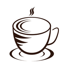 Vector coffee in a ceramic cup