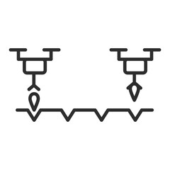 Agricultural farm concept, planting plant seeds using drones.Sowing technology. Outline icon vector smart farm.