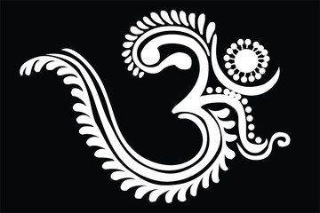 Om design pattern isolated on Black background