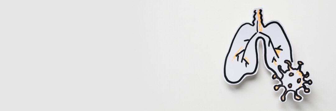 Drawn coronavirus infected lungs icon - Powered by Adobe