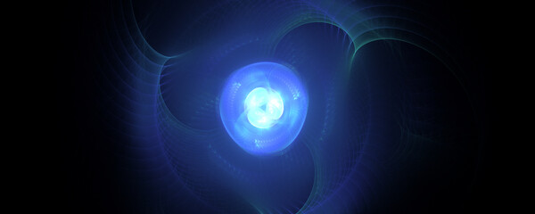Blue plasma energy ball fusion into one light