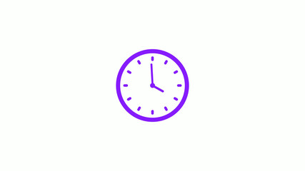 Amazing purple color clock isolated on white background