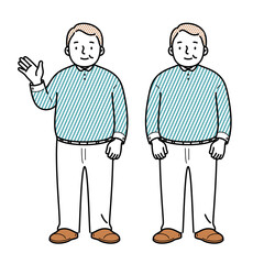 中年男性肥満体型のイラスト