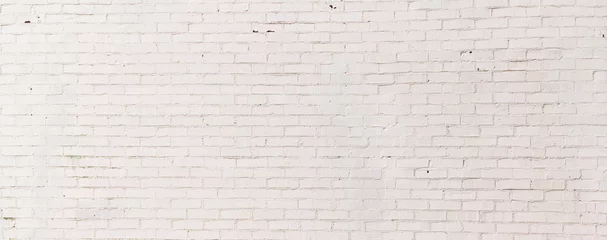 Fotobehang Beton Wide white painted brick panorama backdrop, subtle texture creative copy space, horizontal aspect  © Natalie Schorr