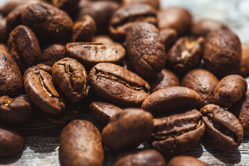 delicious aromatic coffee beans and ground