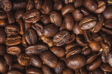delicious aromatic coffee beans and ground