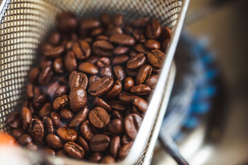 delicious aromatic coffee beans and ground