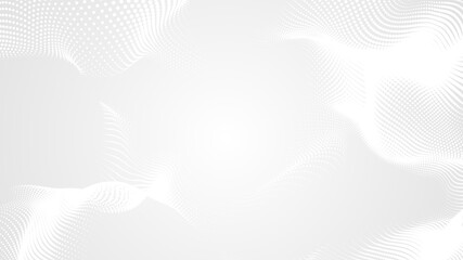 Dot white gray wave light technology texture background. Abstract big data digital concept. 3d rendering.