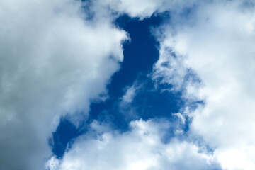 Obraz premium White Clouds and Blue Sky Abstract Shapes
