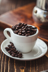 delicious aromatic coffee beans and ground