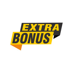 Vector Illustration Red Extra Bonus Label. Modern Web Banner Element