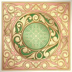 Golden ornate decorative vintage design