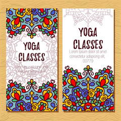 Yoga mandala oriental style banners templates