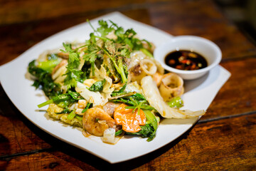 Delicious vietnamese seafood fried noodle