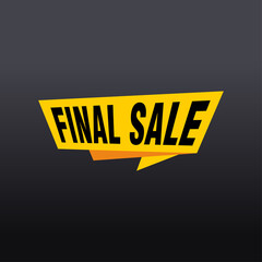 Final Sale banner, poster background. Big sale, special offer, discounts, Vector illustration