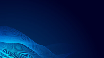 Dot blue wave light screen gradient texture background. Abstract  technology big data digital background. 3d rendering.